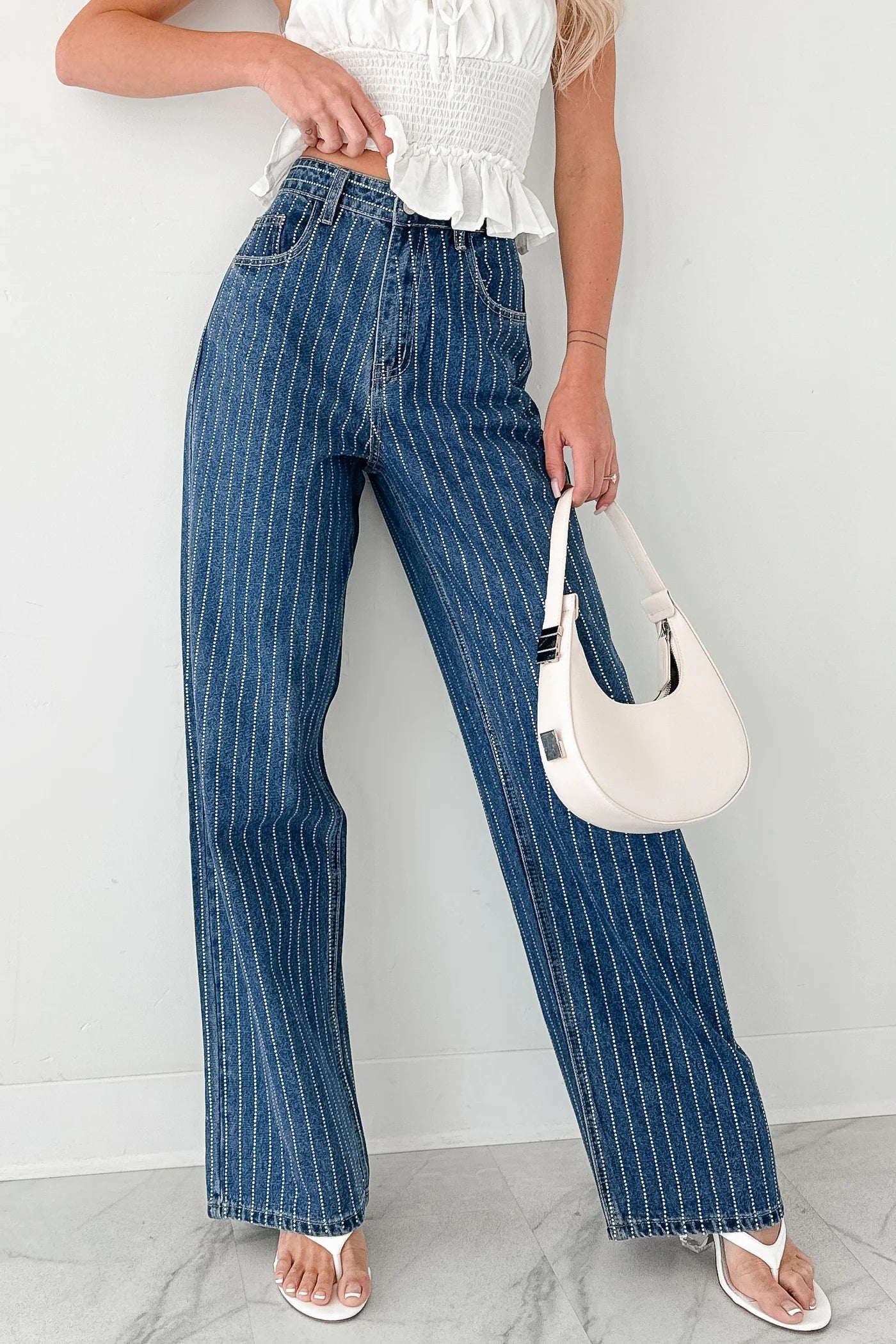 Pantalon rayé Coatella Ivoria