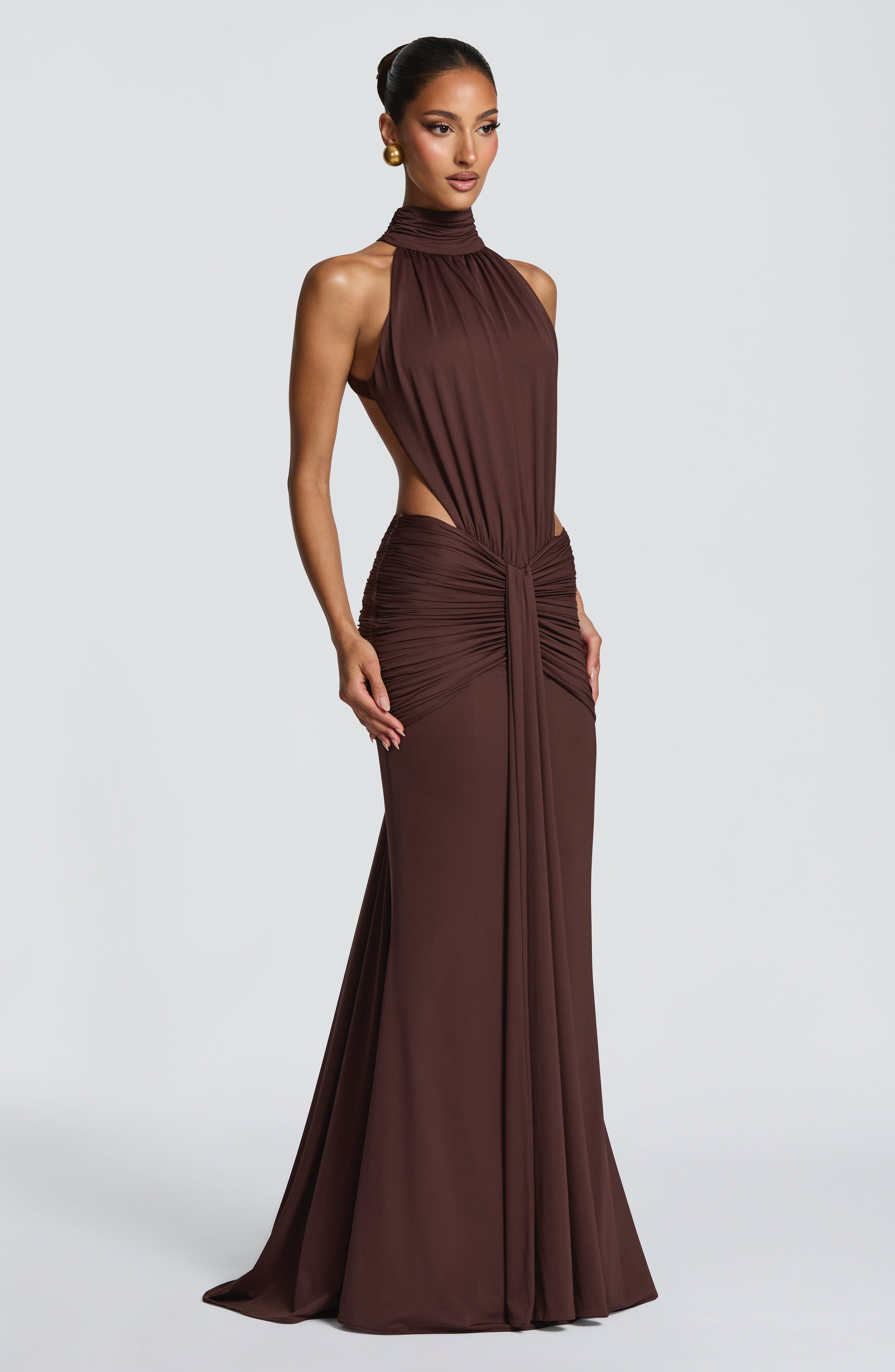 Thekla Maxi Dress - Plum Brown DIA