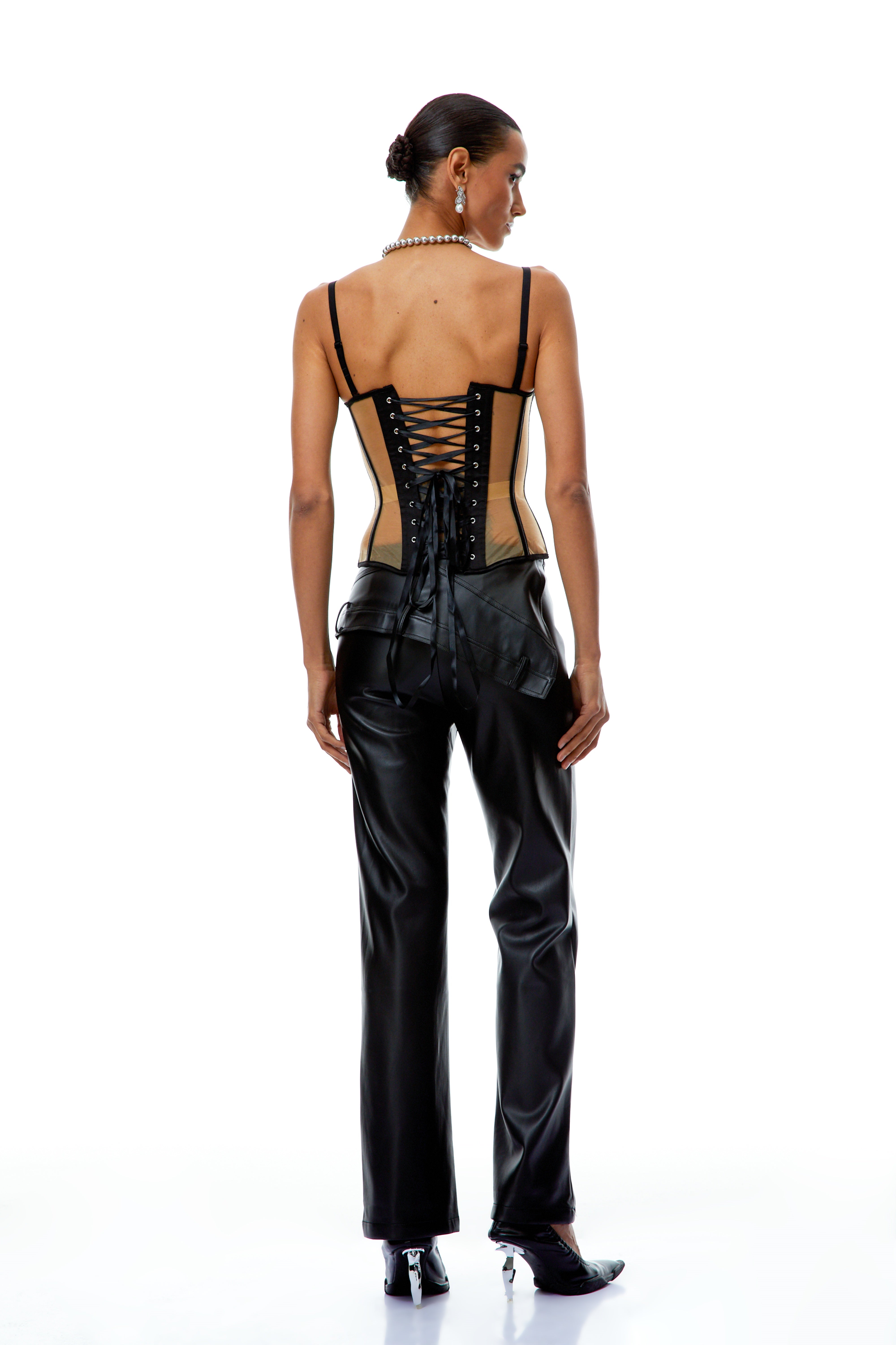 Haut corset en tulle transparent MRNewyork