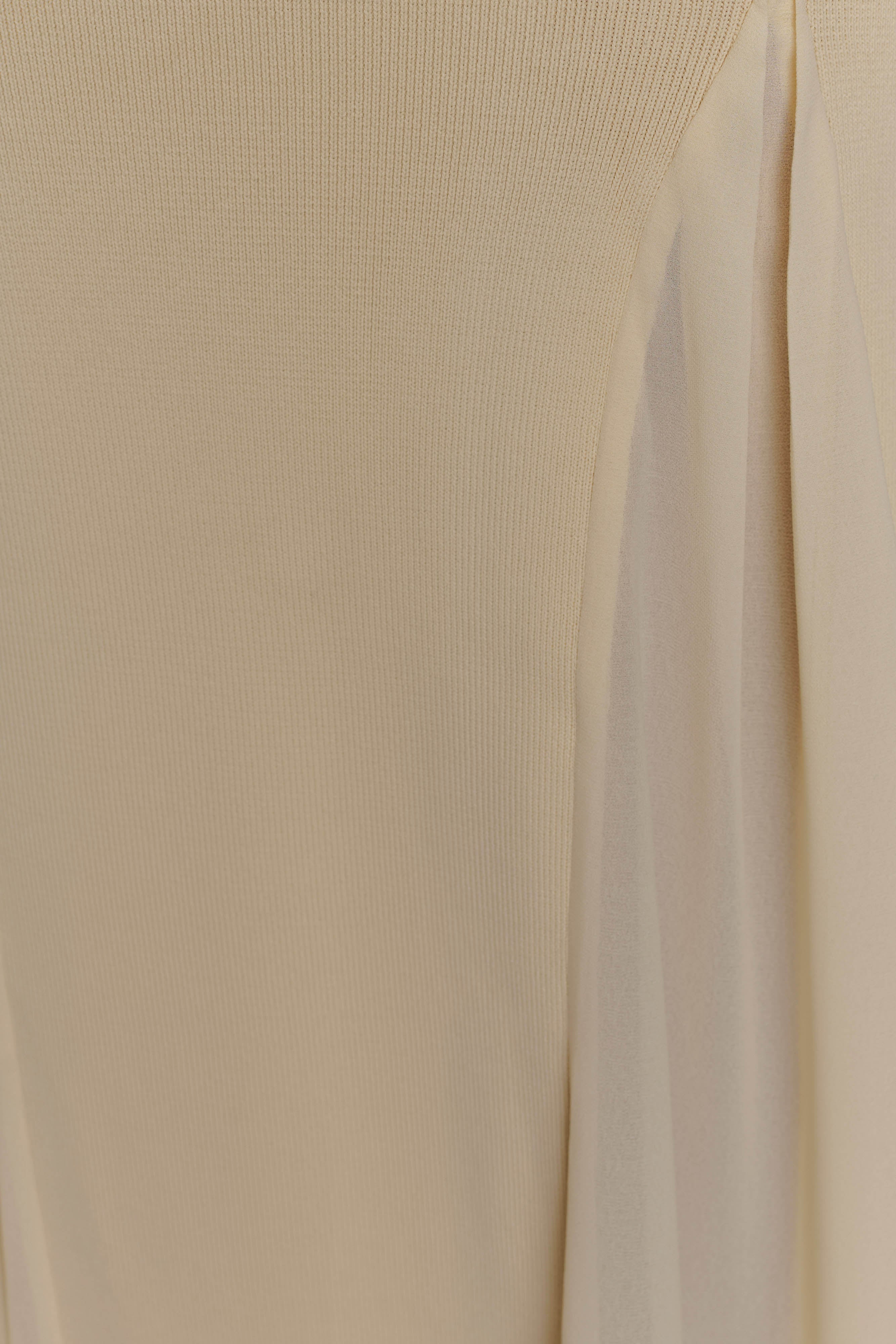 PRESTIGE — Robe longue halter dos nu ivoire