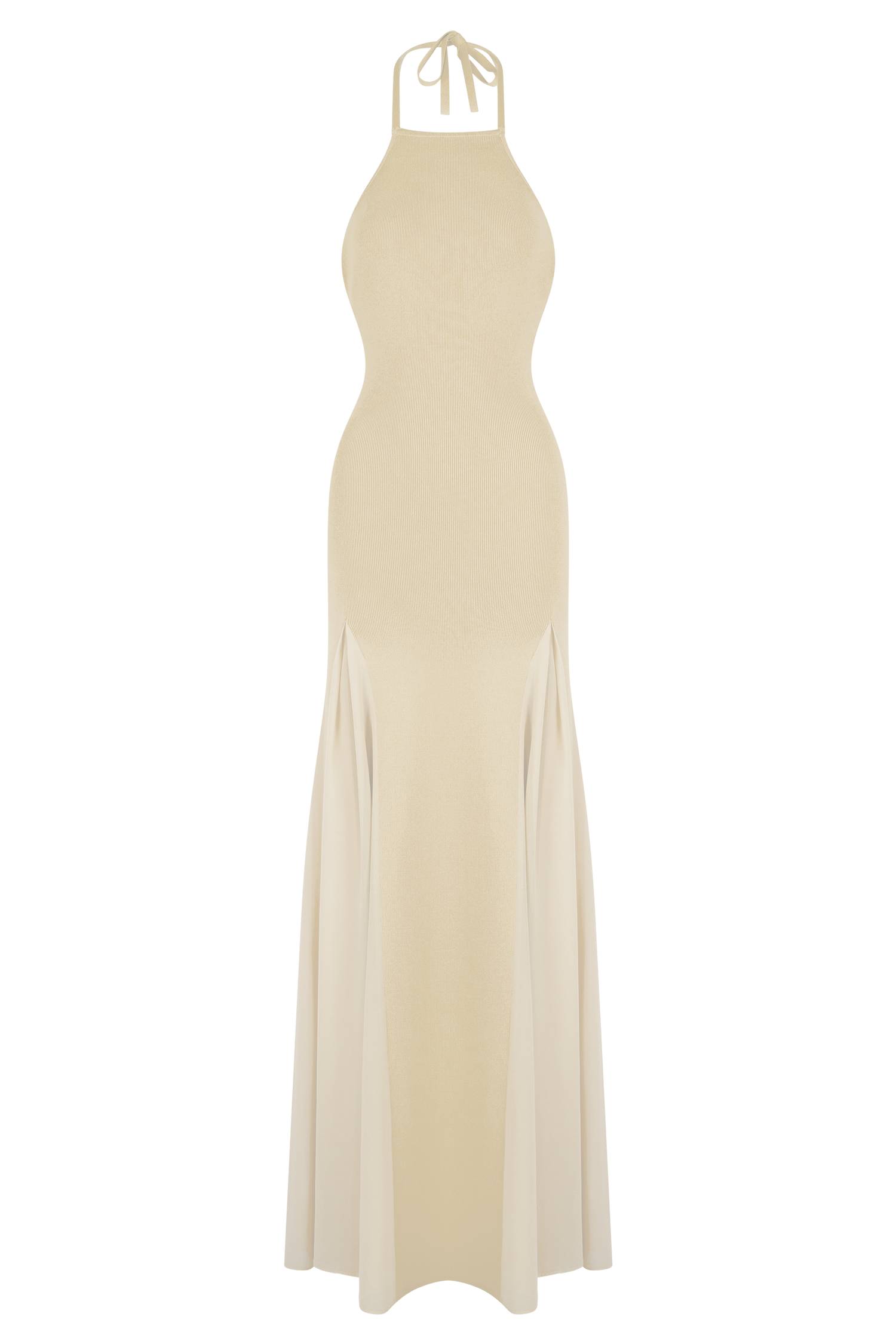 PRESTIGE — Robe longue halter dos nu ivoire
