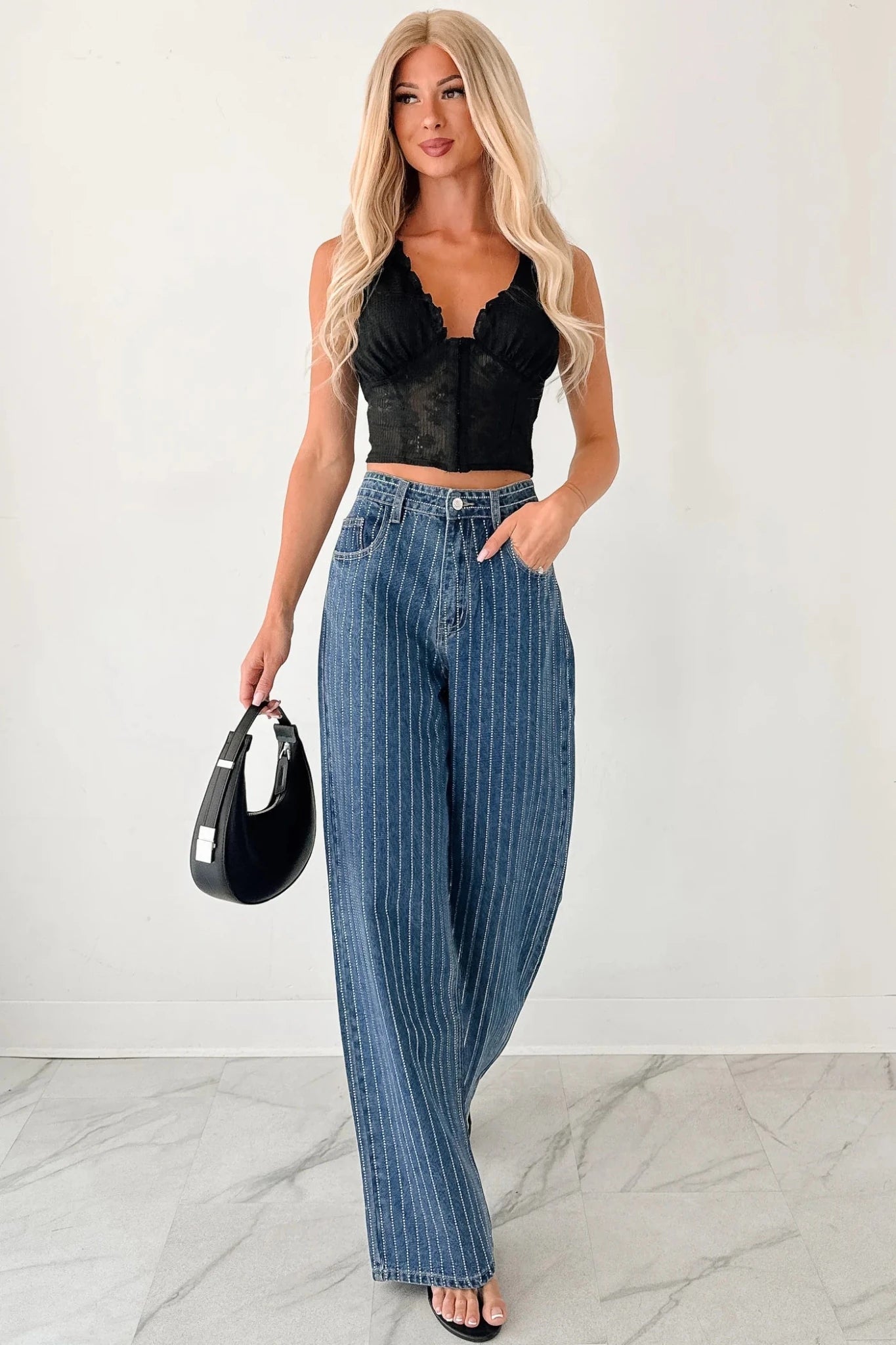 Pantalon rayé Coatella - Ivoria