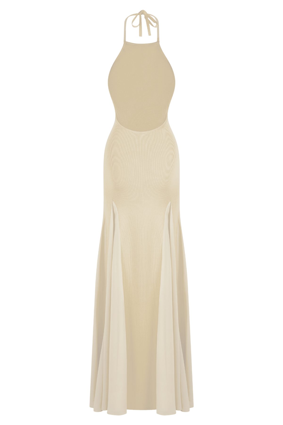 PRESTIGE — Robe longue halter dos nu ivoire - Ivoria