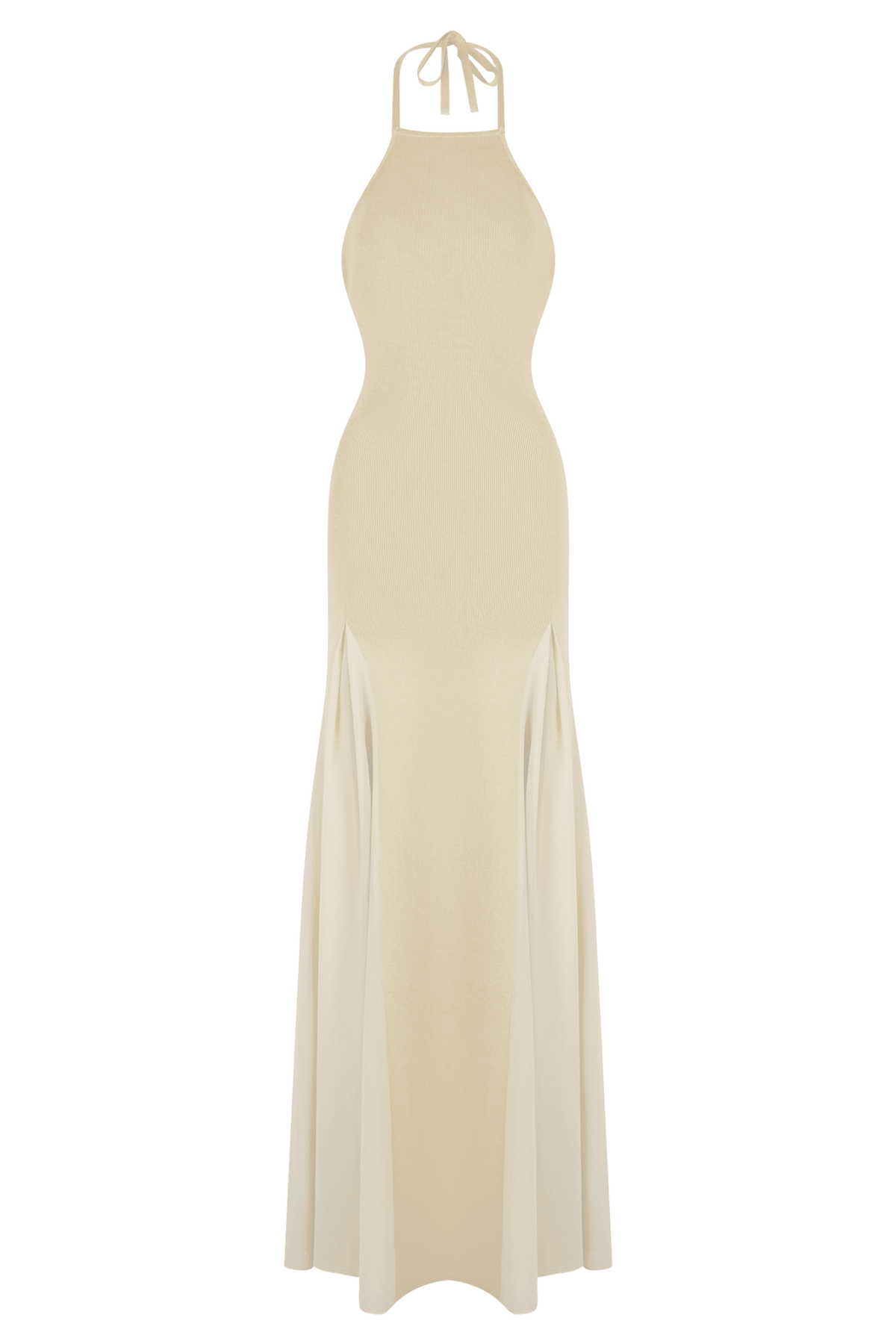 PRESTIGE — Robe longue halter dos nu ivoire - Ivoria