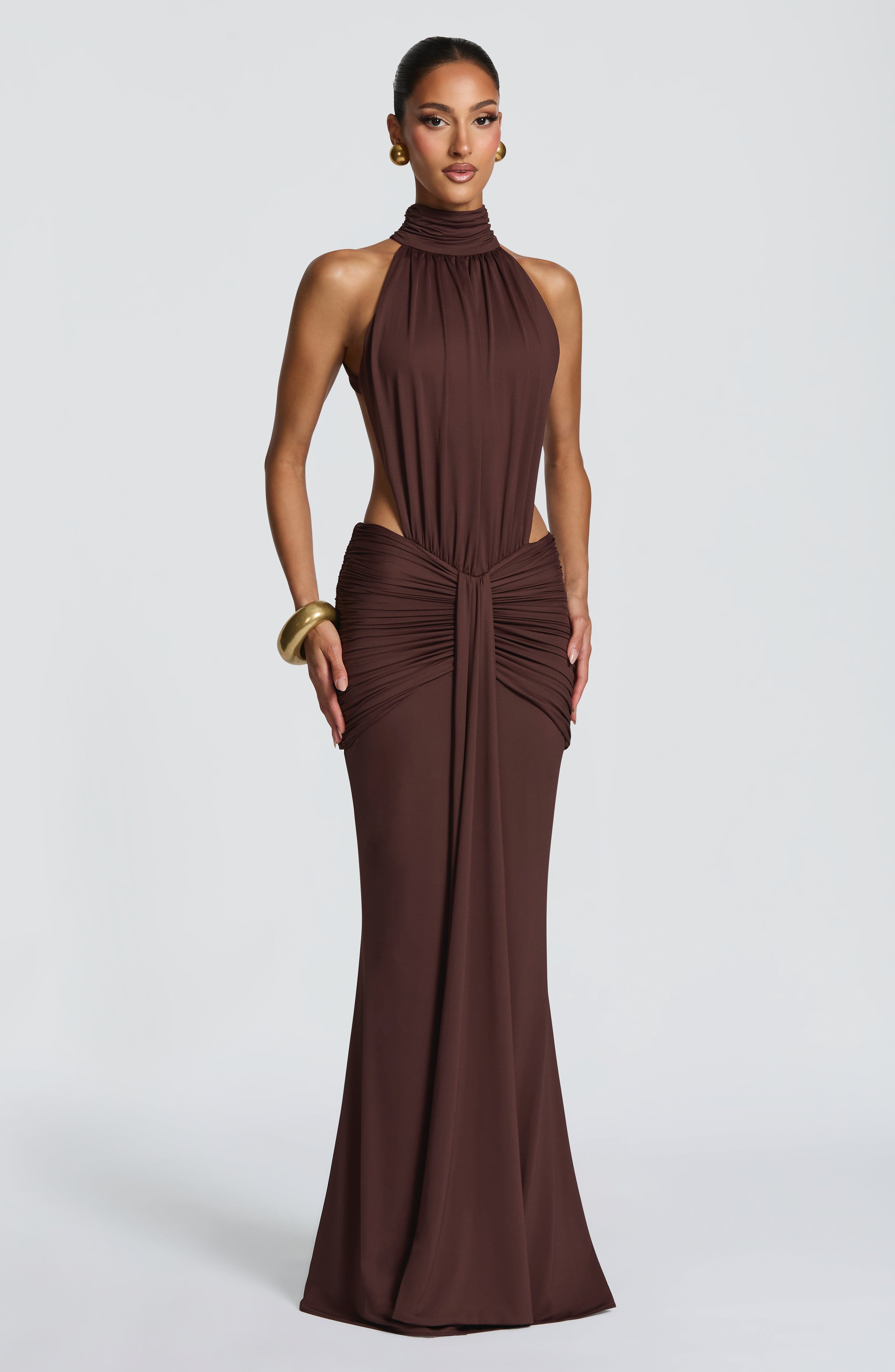 Thekla Maxi Dress - Plum Brown DIA